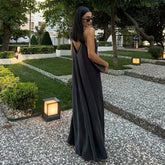 Black Slip Long Dresses