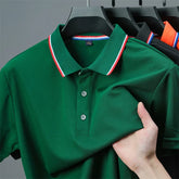 Casual Solid Color Short Sleeved Polo Shirt