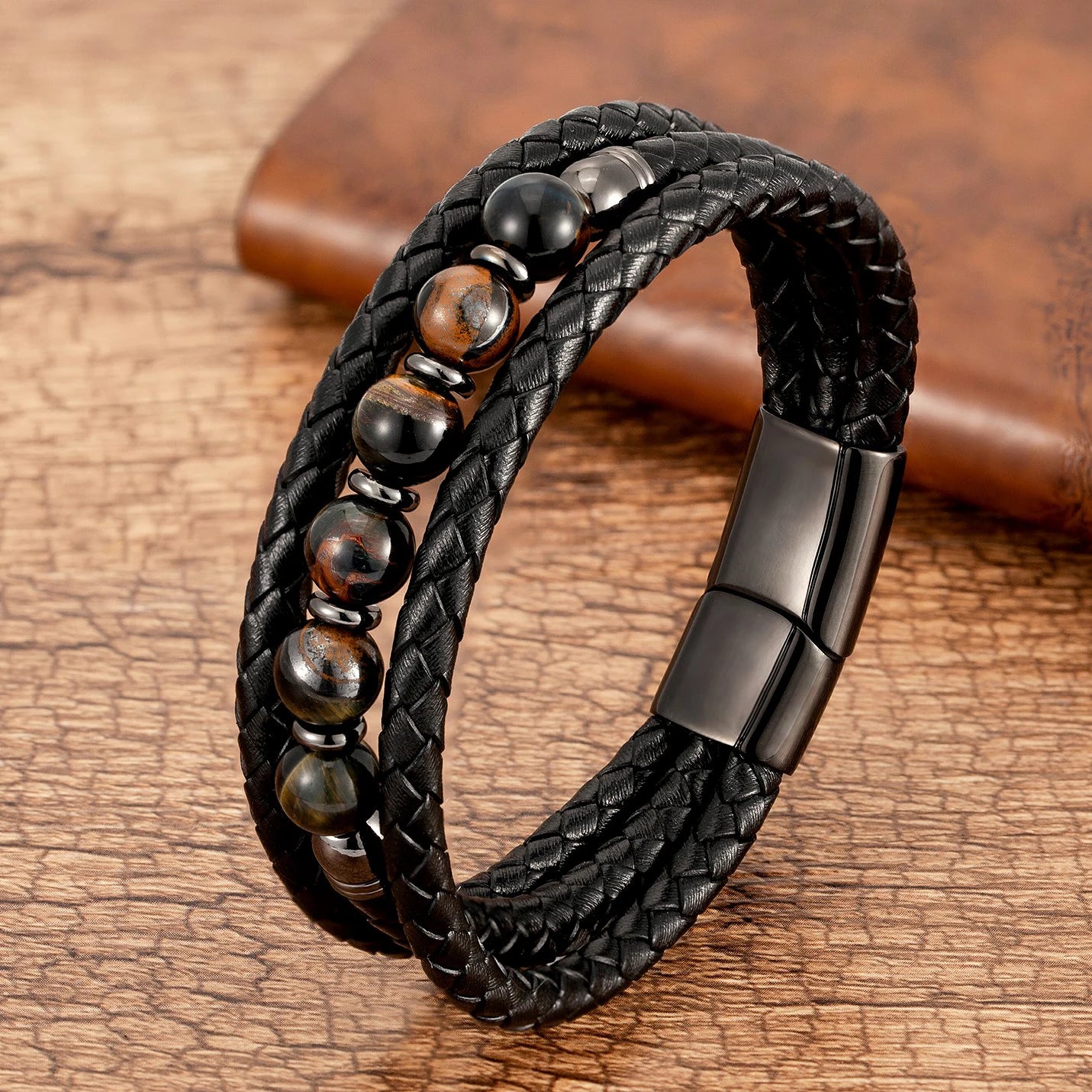 Trendy Multilayer Leather Men Bracelets