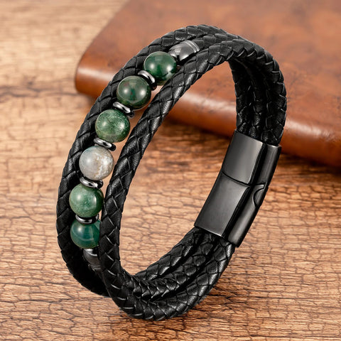 Trendy Multilayer Leather Men Bracelets