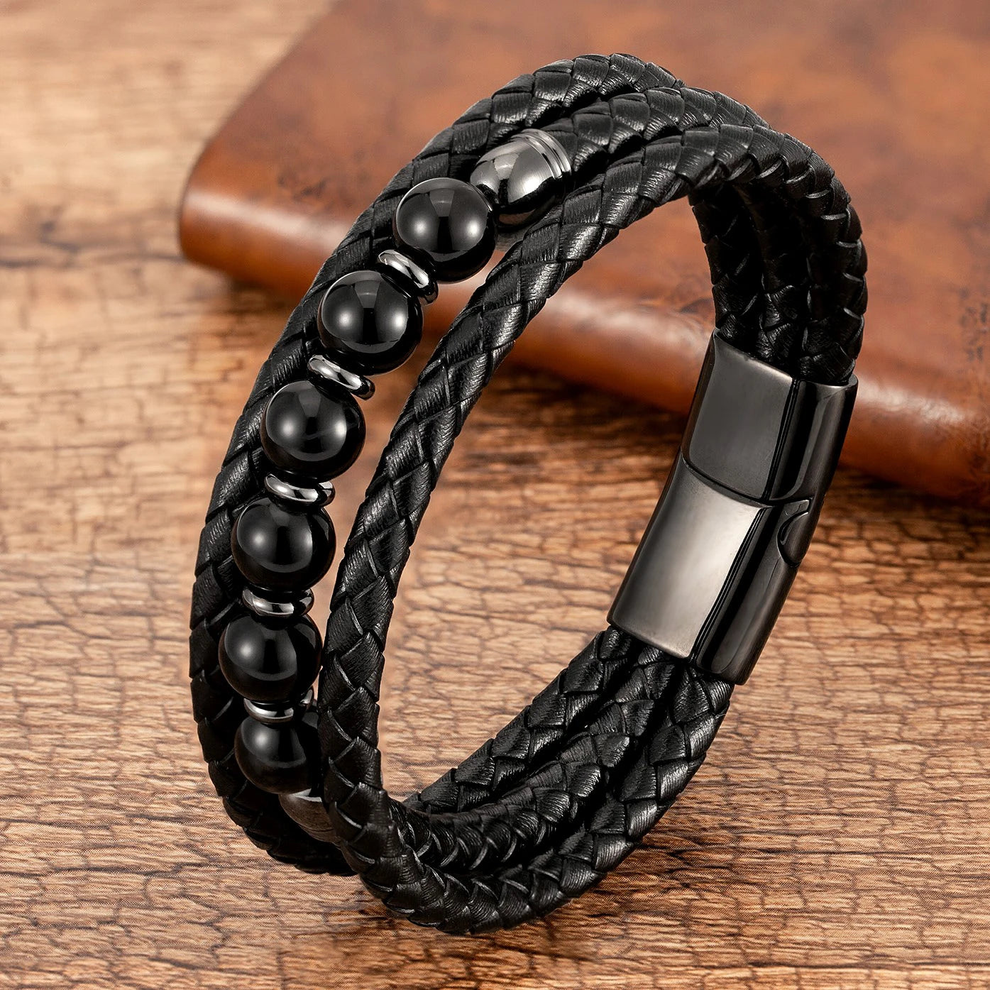 Trendy Multilayer Leather Men Bracelets