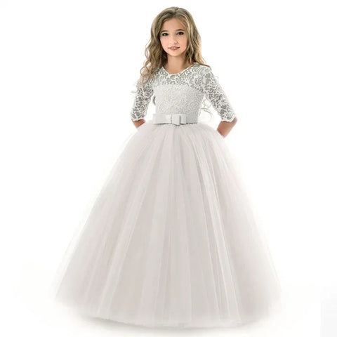 Long Lace Junior Bridesmaid Dress