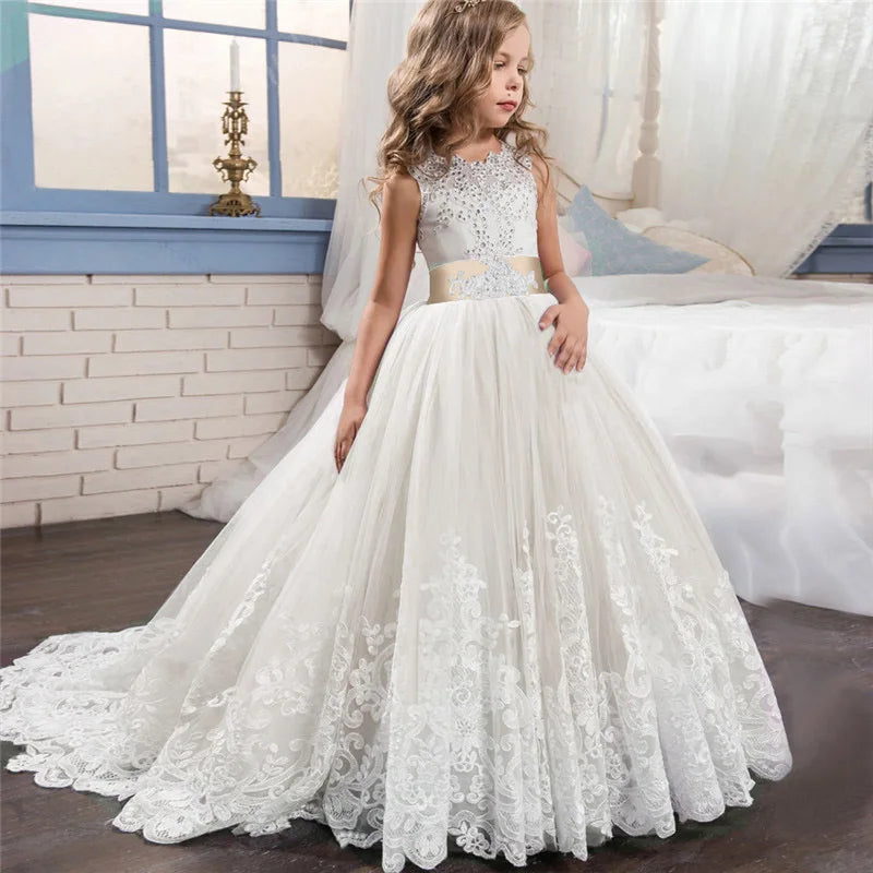 White Lace First Communion Dress