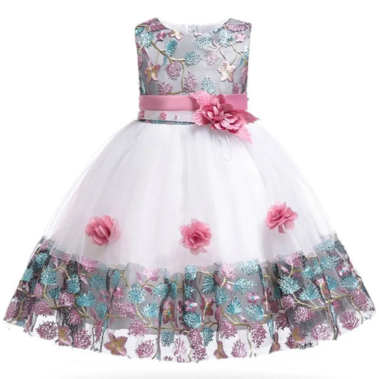 Embroidery Flower Party Dresses