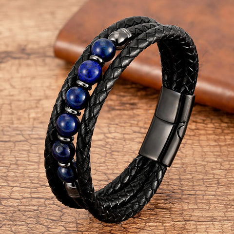 Trendy Multilayer Leather Men Bracelets