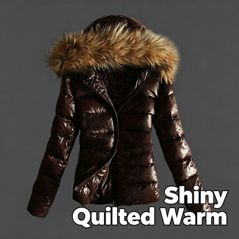 Shiny Hooded Puffer Jacket