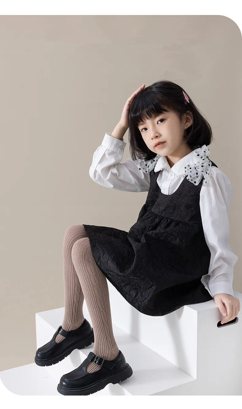Girls' Ribbed Cotton Tights