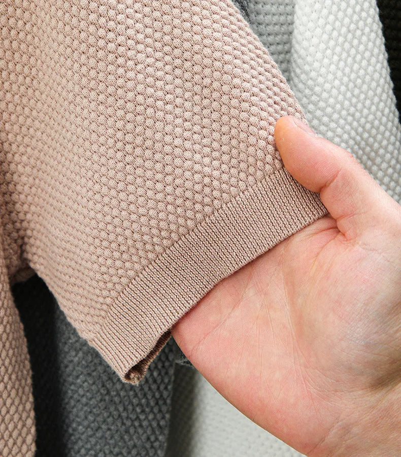 Ribbed Knit Polo