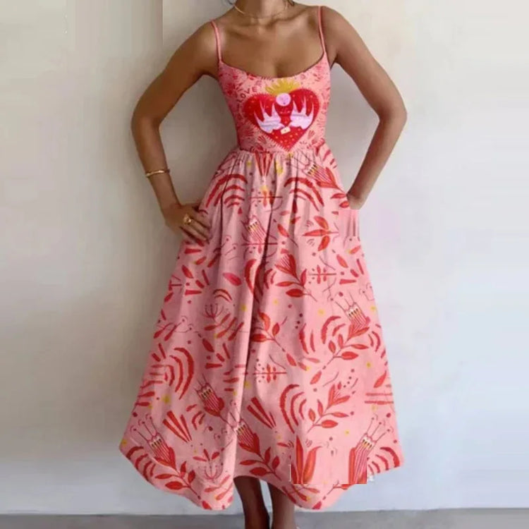 Printed Cami Midi Dress