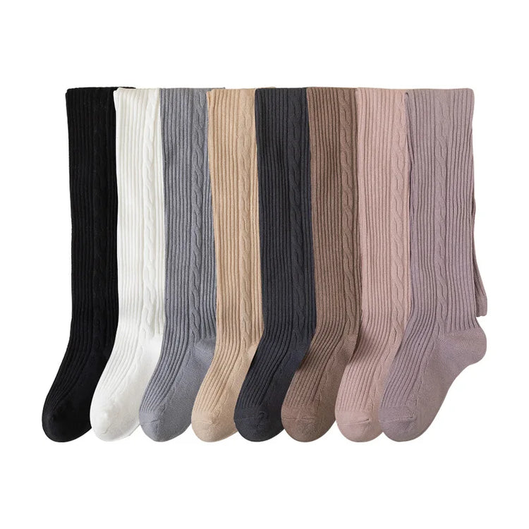 Girls' Ribbed Cotton Tights