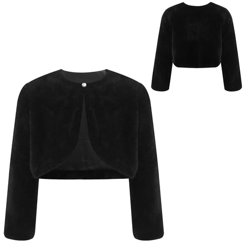 Girls' Faux-Fur Bolero Shrug