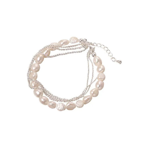Vintage White Imitation Pearl Chain Bracelet