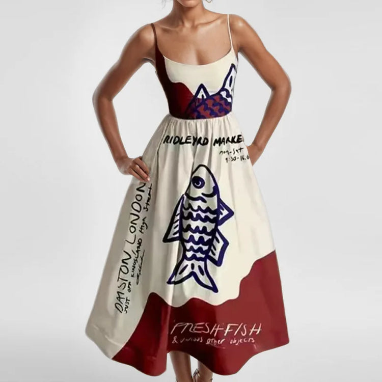 Printed Cami Midi Dress