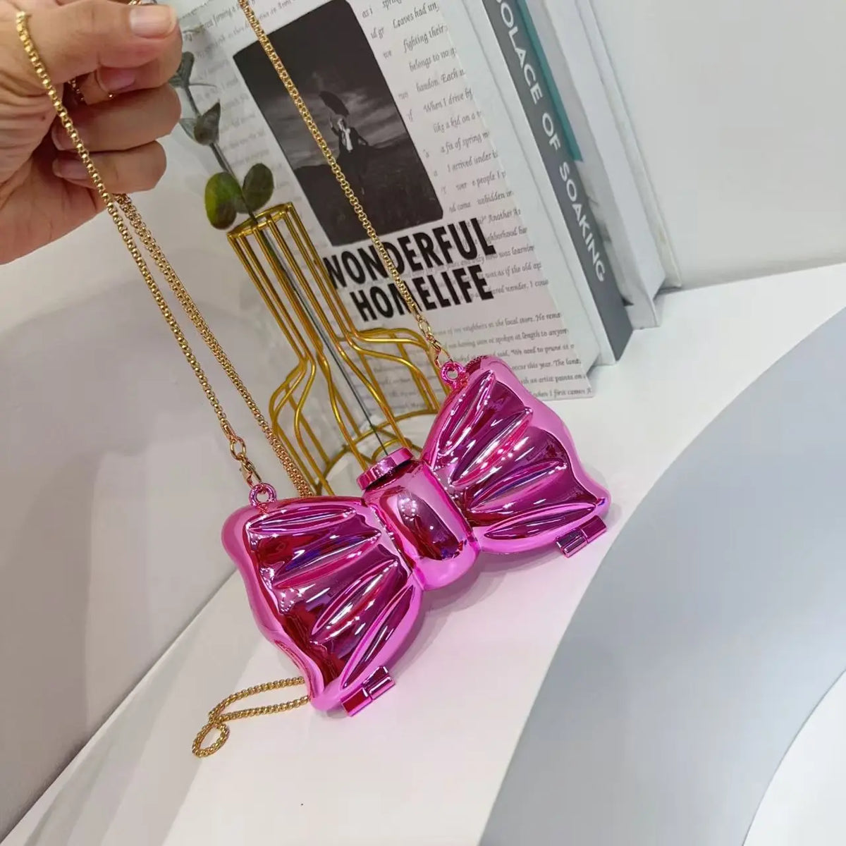 Gold Bow Evening Bag