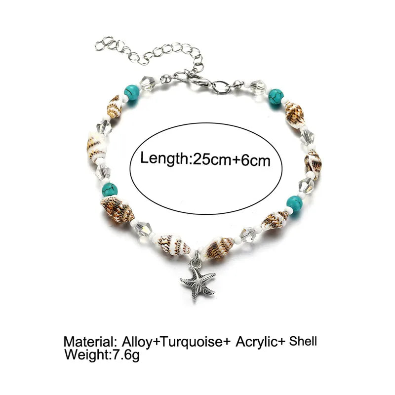 Starfish Beaded Anklet