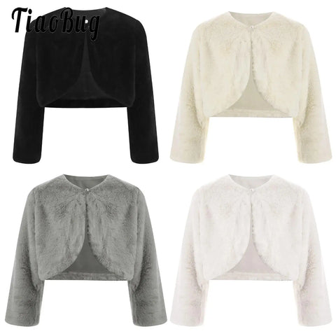 Girls' Faux-Fur Bolero Shrug