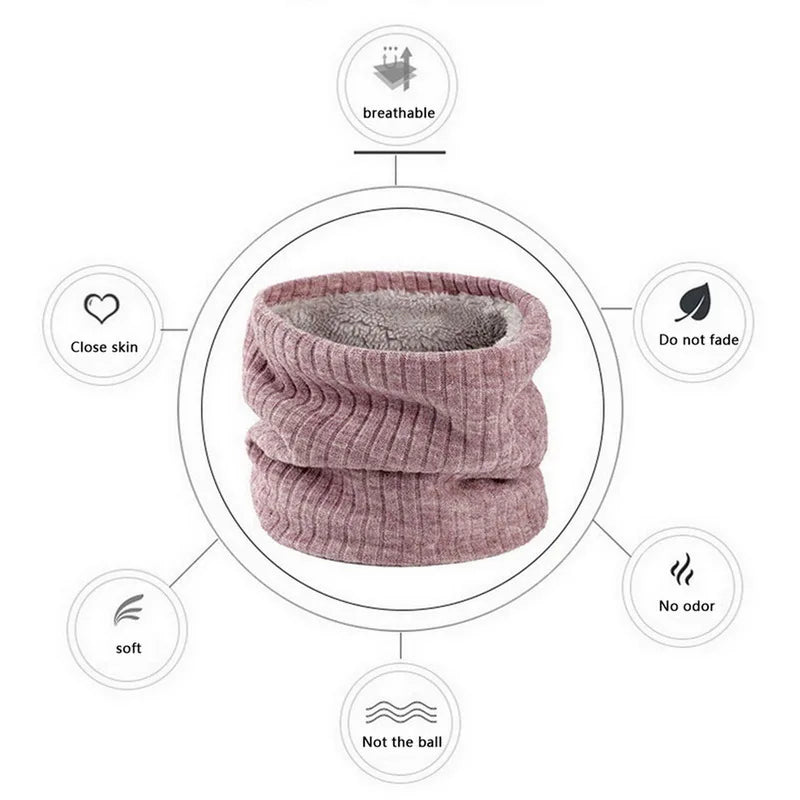 Fleece-Lined Knit Neck Warmer