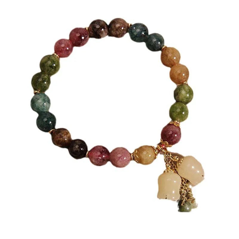 Fashion Colorful Beaded Orchid Pendant Bracelets