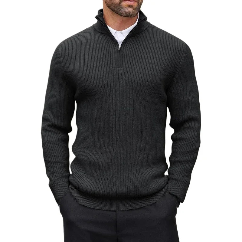 Quarter-Zip Mock Neck Sweater