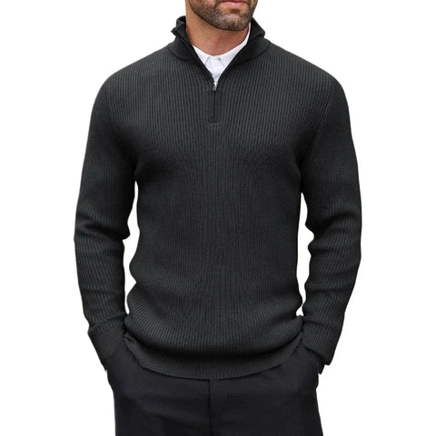 Quarter-Zip Mock Neck Sweater