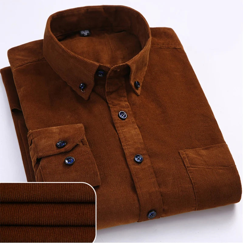 Men's Corduroy Button-Down Shirt