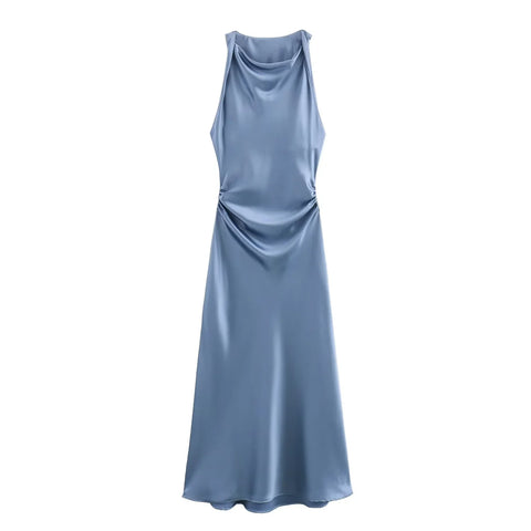 Satin Midi Slip Dress