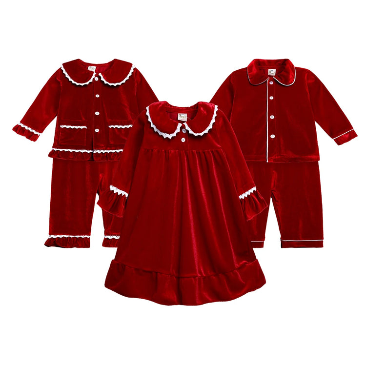 Kids' Velvet Christmas Pajamas