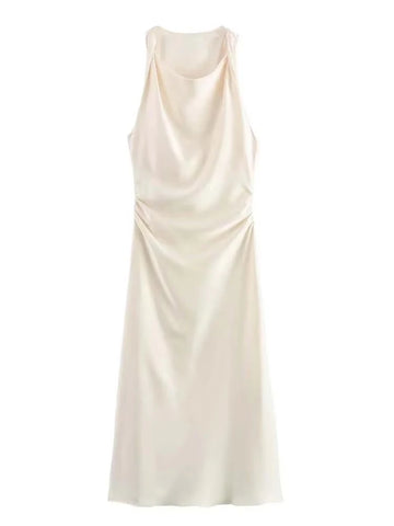 Satin Midi Slip Dress