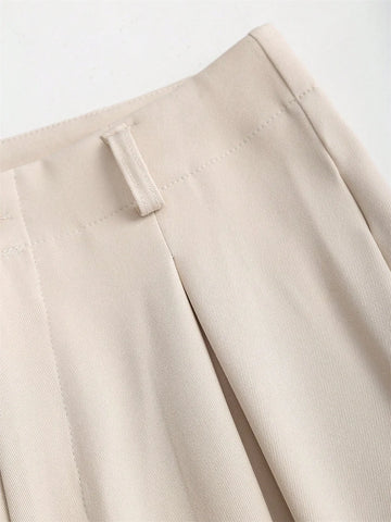 Pleated Wide-Leg Trousers