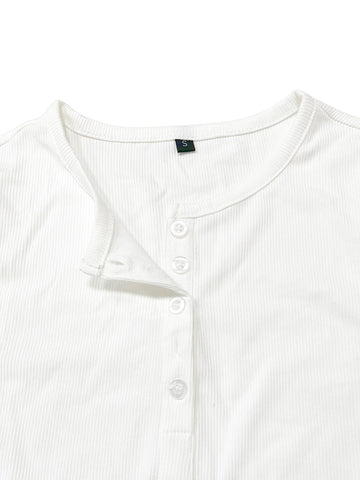 Ribbed Henley Tee