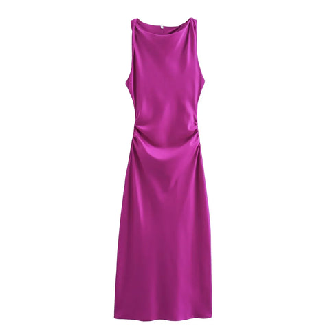 Satin Midi Slip Dress