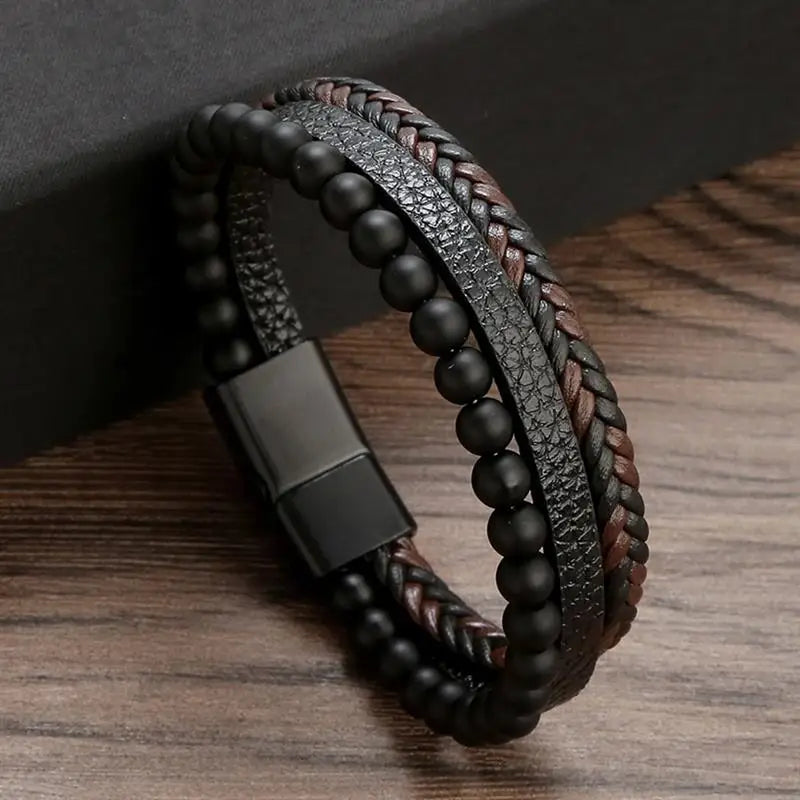 Layered Leather Bracelet