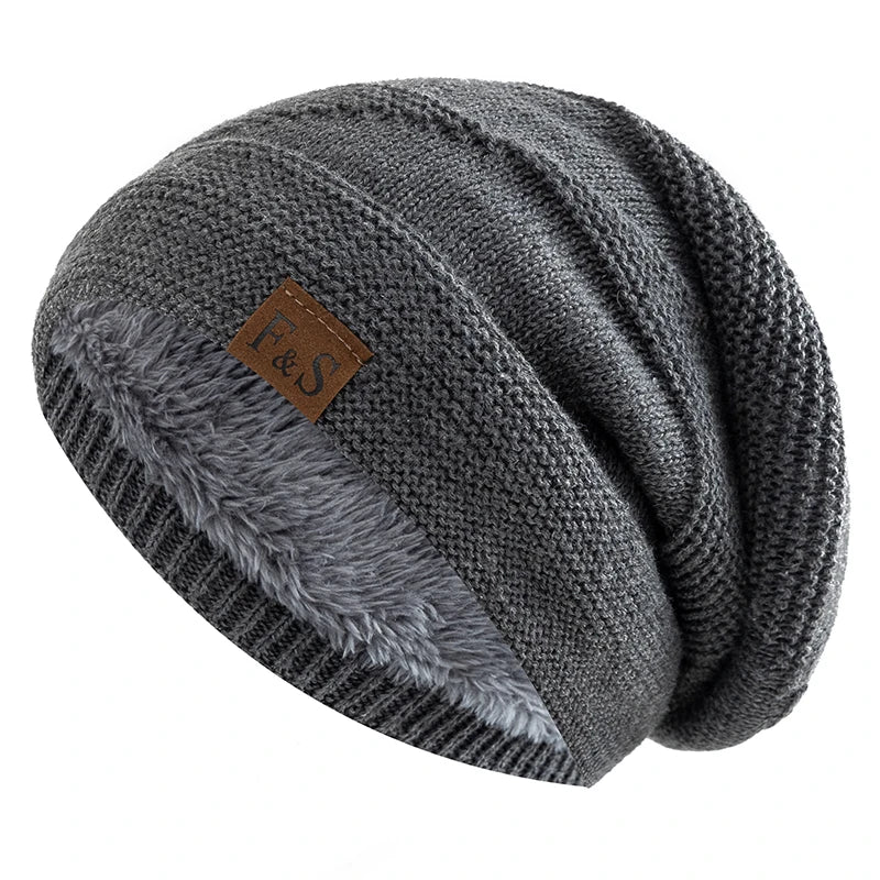Fleece-Lined Knit Beanie