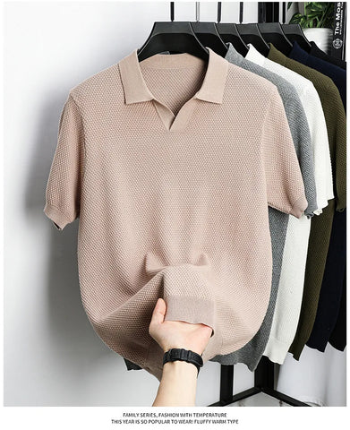 Ribbed Knit Polo