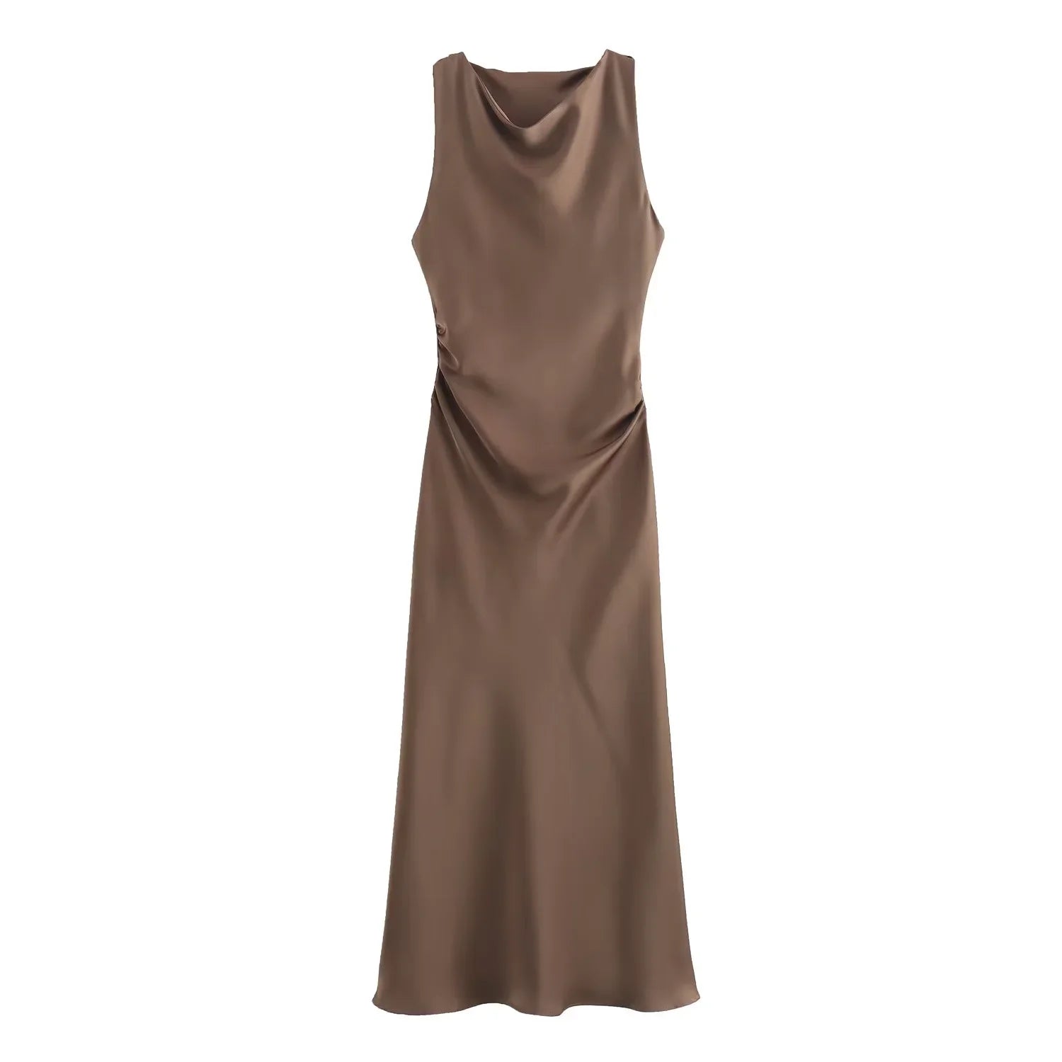 Satin Midi Slip Dress