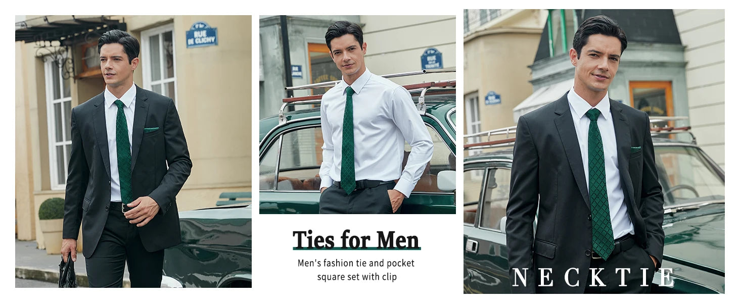 Tie, Clip & Pocket Square Set