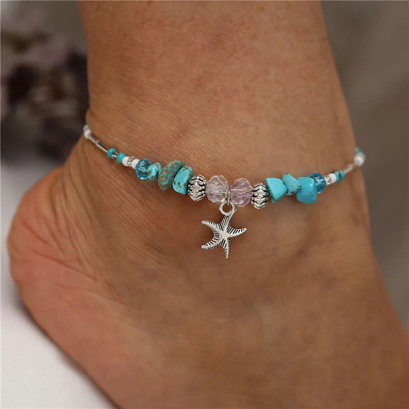 Starfish Beaded Anklet