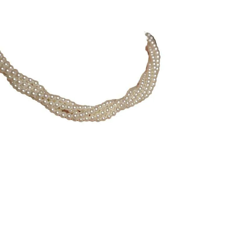 Layered Faux Pearl Choker