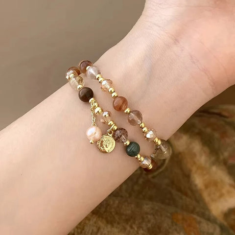 Vintage Double Layered Natural Stone Bracelet