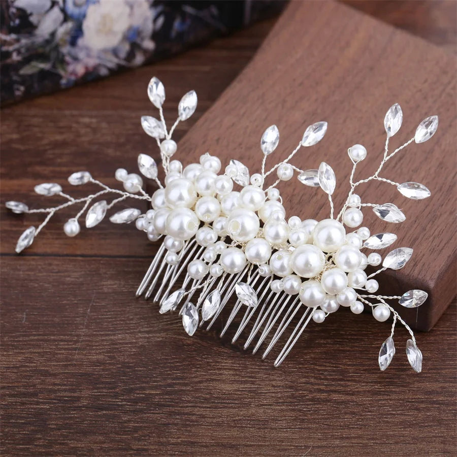 New pearl Crystal Rhinestone Hair Combs