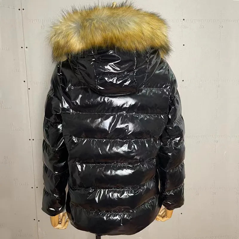 Shiny Hooded Puffer Jacket