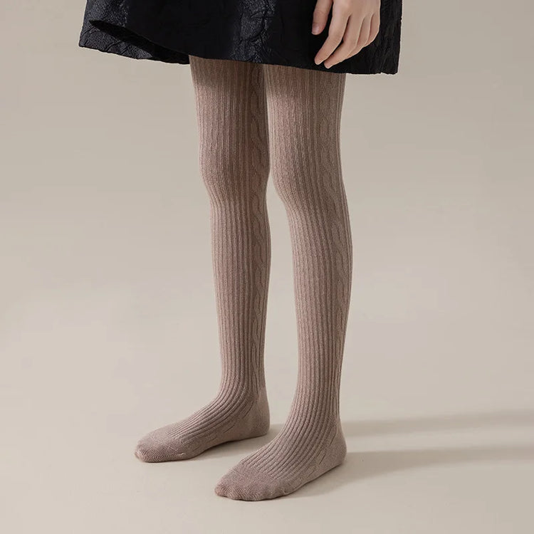 Girls' Ribbed Cotton Tights
