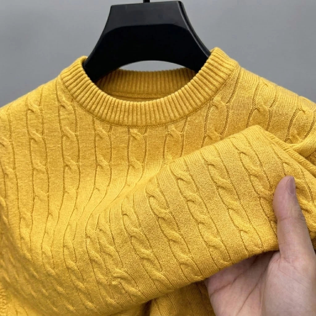 Cable-Knit Crewneck Sweater