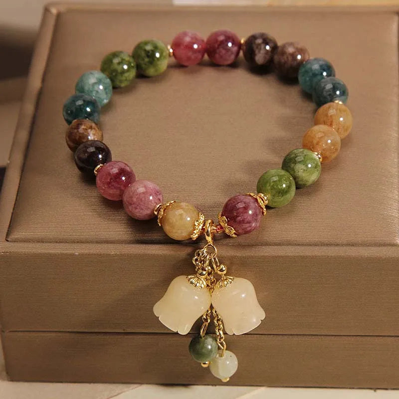 Fashion Colorful Beaded Orchid Pendant Bracelets