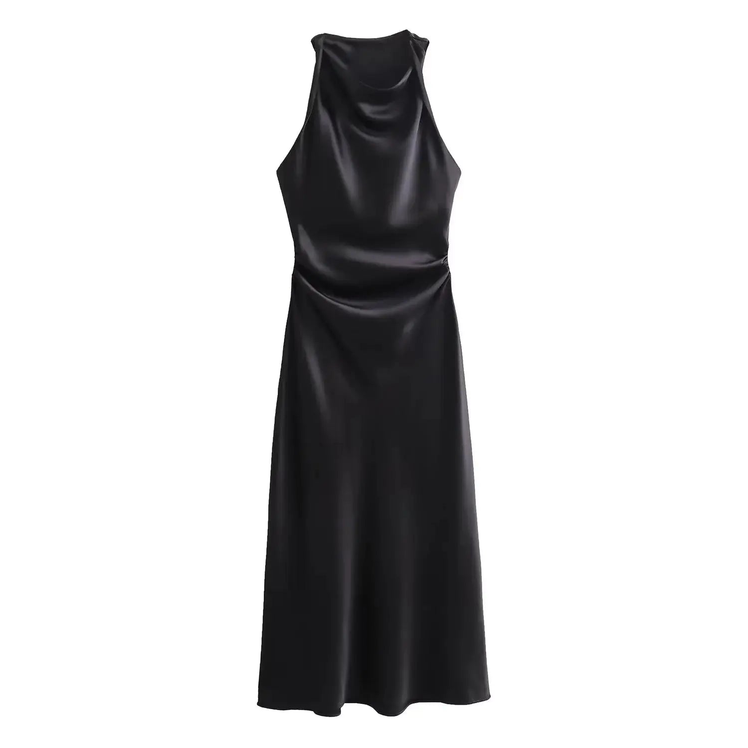Satin Midi Slip Dress
