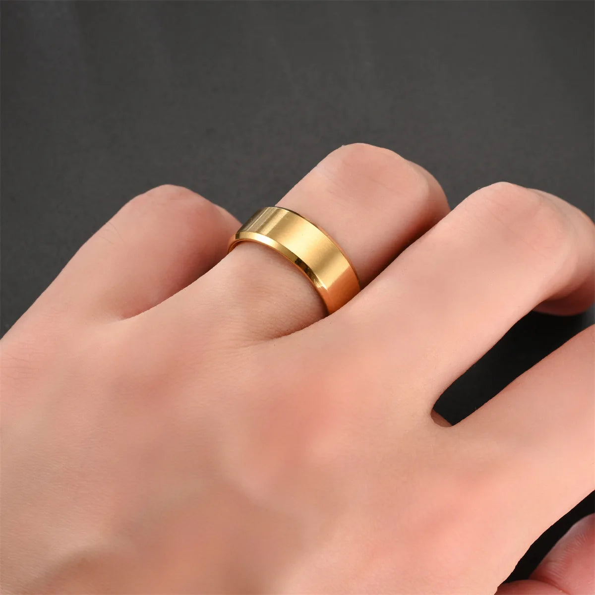 Brushed Steel Band Ring