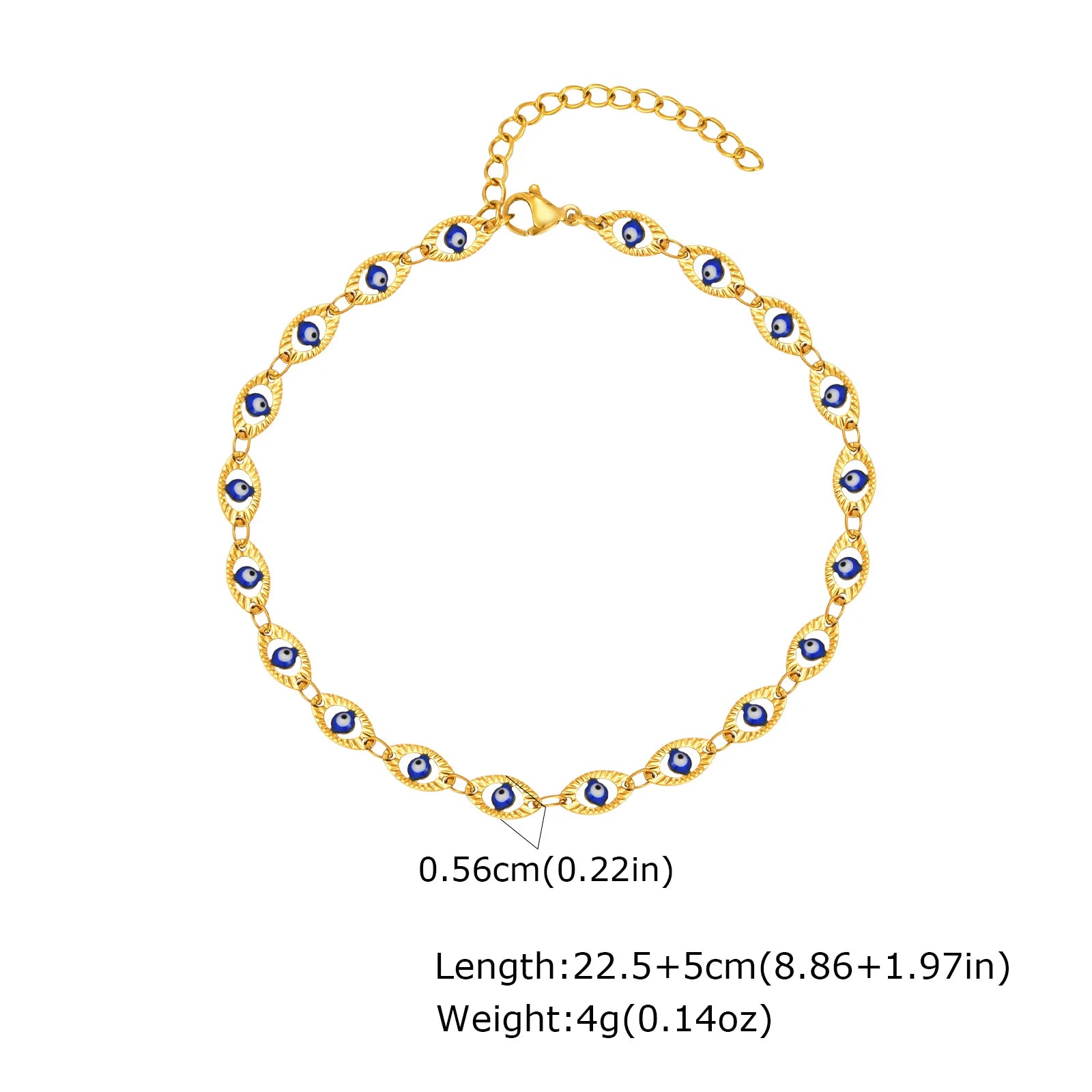 Stainless Steel Lucky Evil Eye Anklet Bracelet for Women