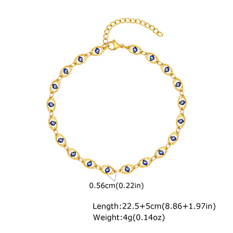 Stainless Steel Lucky Evil Eye Anklet Bracelet for Women