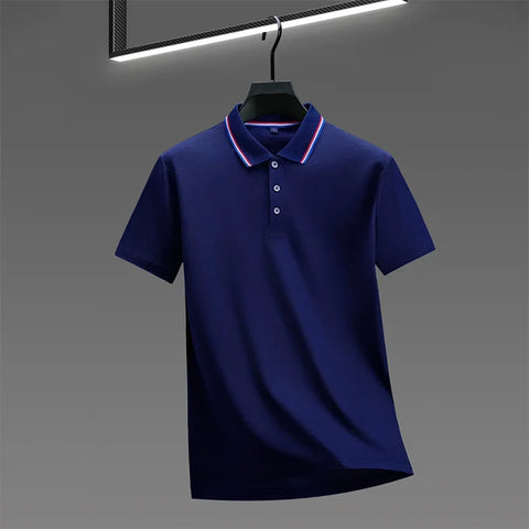 Casual Solid Color Short Sleeved Polo Shirt