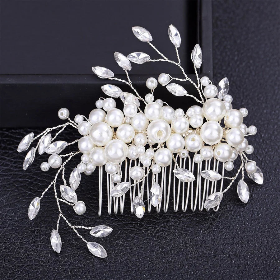 New pearl Crystal Rhinestone Hair Combs